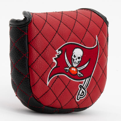Tampa Bay Buccaneers Solid Mallet Putter quilted headcover, angled view
