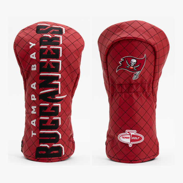 Tampa Bay Buccaneers Solid Quilted Driver Headcover, front and back views