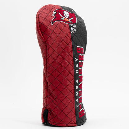 Tampa Bay Buccaneers Split Driver quilted headcover, angled view