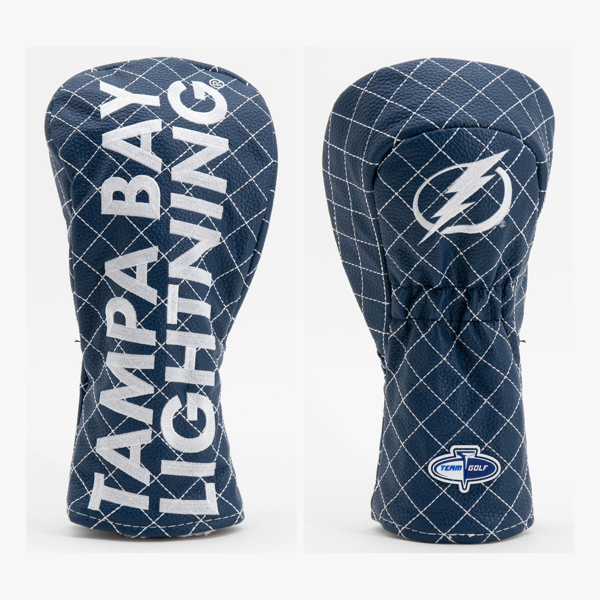 Tampa Bay Lightning Solid Quilted Fairway Headcover, front and back views