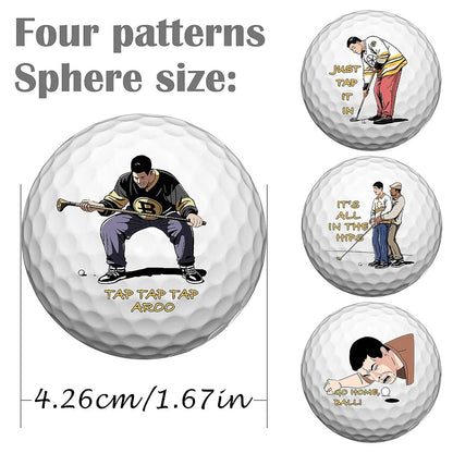 “Tap It In” Funny Golf Ball 4 - Pack – Happy - Inspired Gag Gift Set - Club Rehab