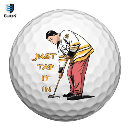“Tap It In” Funny Golf Ball 4 - Pack – Happy - Inspired Gag Gift Set - Club Rehab