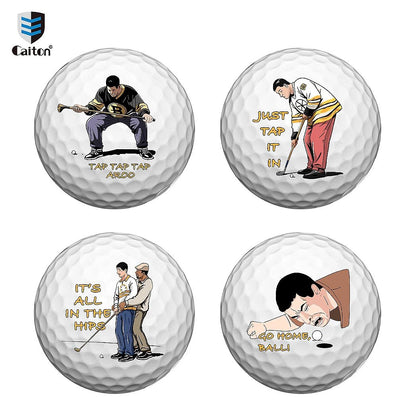 “Tap It In” Funny Golf Ball 4 - Pack – Happy - Inspired Gag Gift Set - Club Rehab