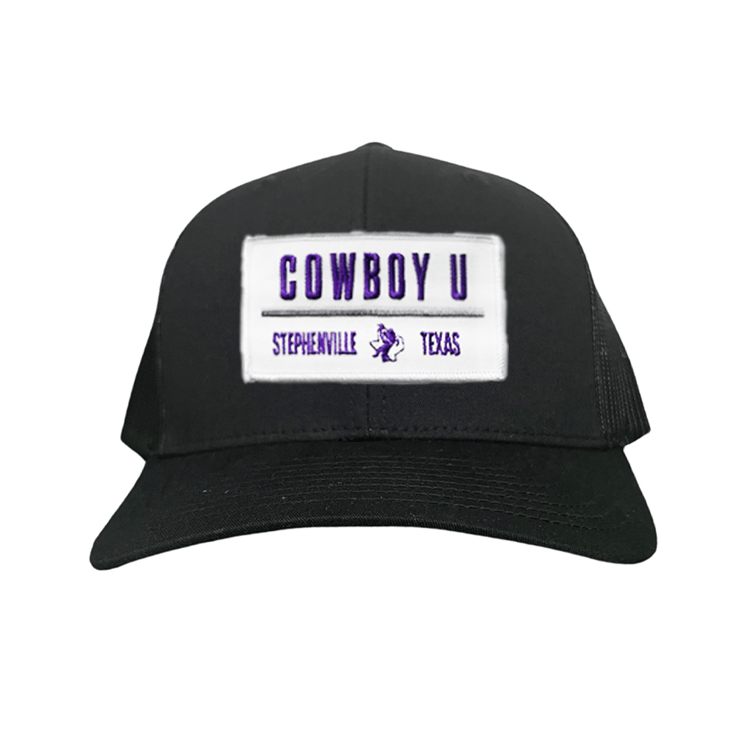 Tarleton State University Cowboy U / Hat / 250 / TAR035 / MM - Black Curved Bill Mesh Snapback - Club Rehab