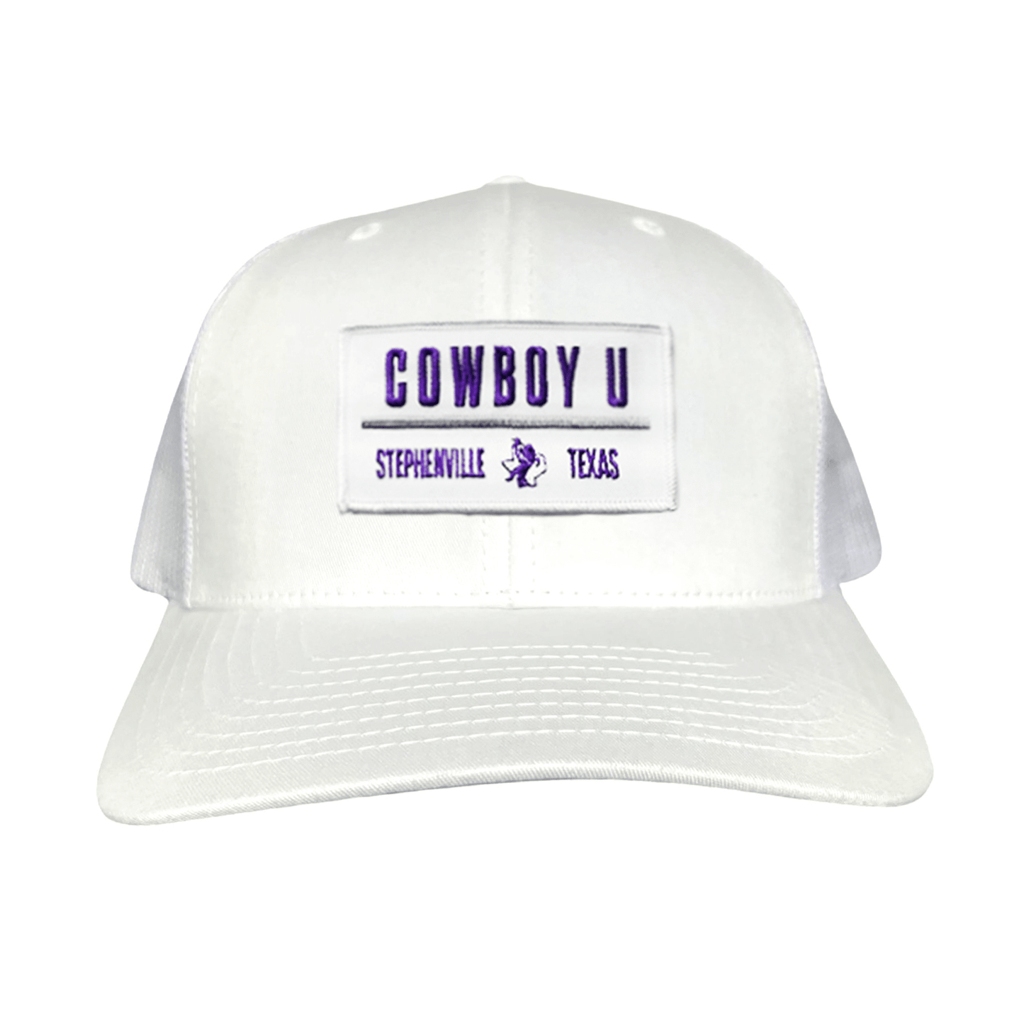 Tarleton State University Cowboy U / Hat / 250 / TAR035 / MM - White Curved Bill Mesh Snapback - Club Rehab