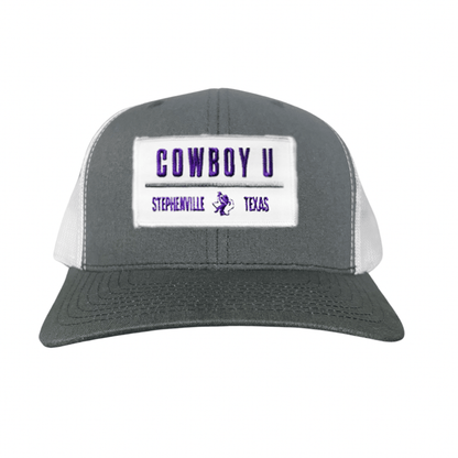 Tarleton State University Cowboy U / Hat / 250 / TAR035 / MM - Charcoal / White Curved Bill Mesh Snapback - Club Rehab