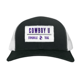 Black / White Curved Bill Mesh Snapback