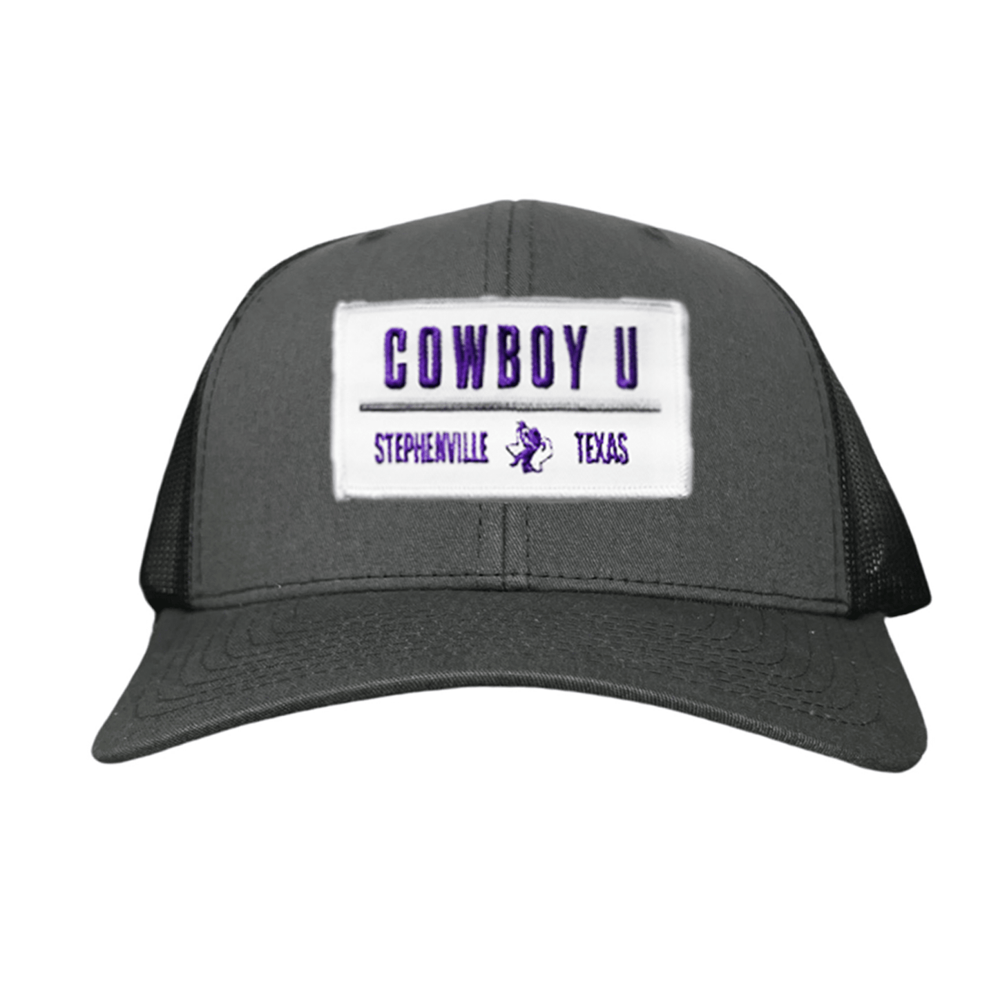Tarleton State University Cowboy U / Hat / 250 / TAR035 / MM - Charcoal Curved Bill Mesh Snapback - Club Rehab