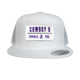 White Flat Bill Mesh Snapback