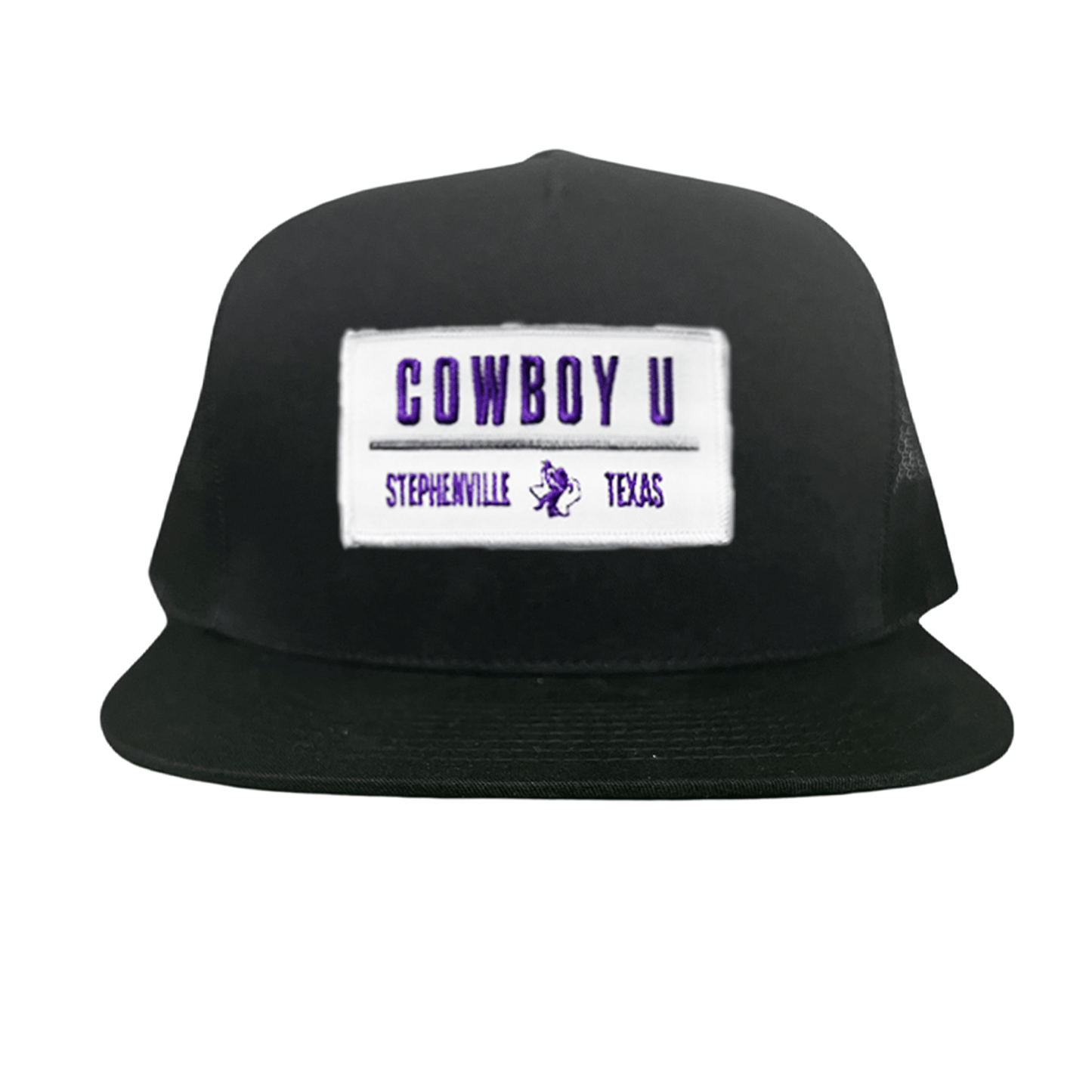 Tarleton State University Cowboy U / Hat / 250 / TAR035 / MM - Black Flat Bill Mesh Snapback - Club Rehab