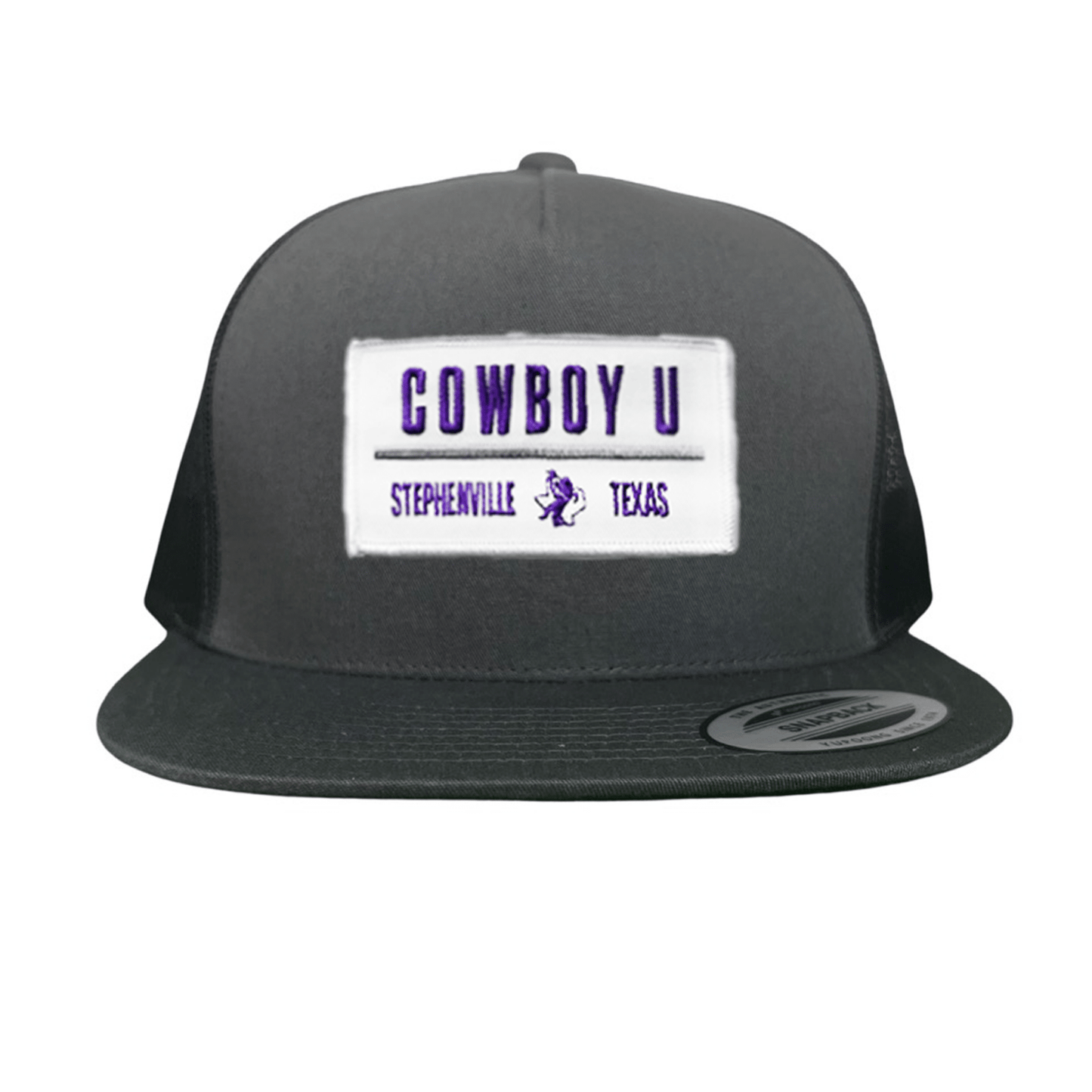 Tarleton State University Cowboy U / Hat / 250 / TAR035 / MM - Charcoal Flat Bill Mesh Snapback - Club Rehab