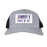 Heather Grey / Black Curved Bill Mesh Snapback