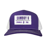 Purple / White Curved Bill Mesh Snapback