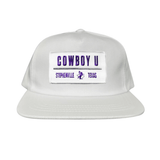 White Flat Bill Canvas Snapback