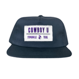 Navy Flat Bill Canvas Snapback