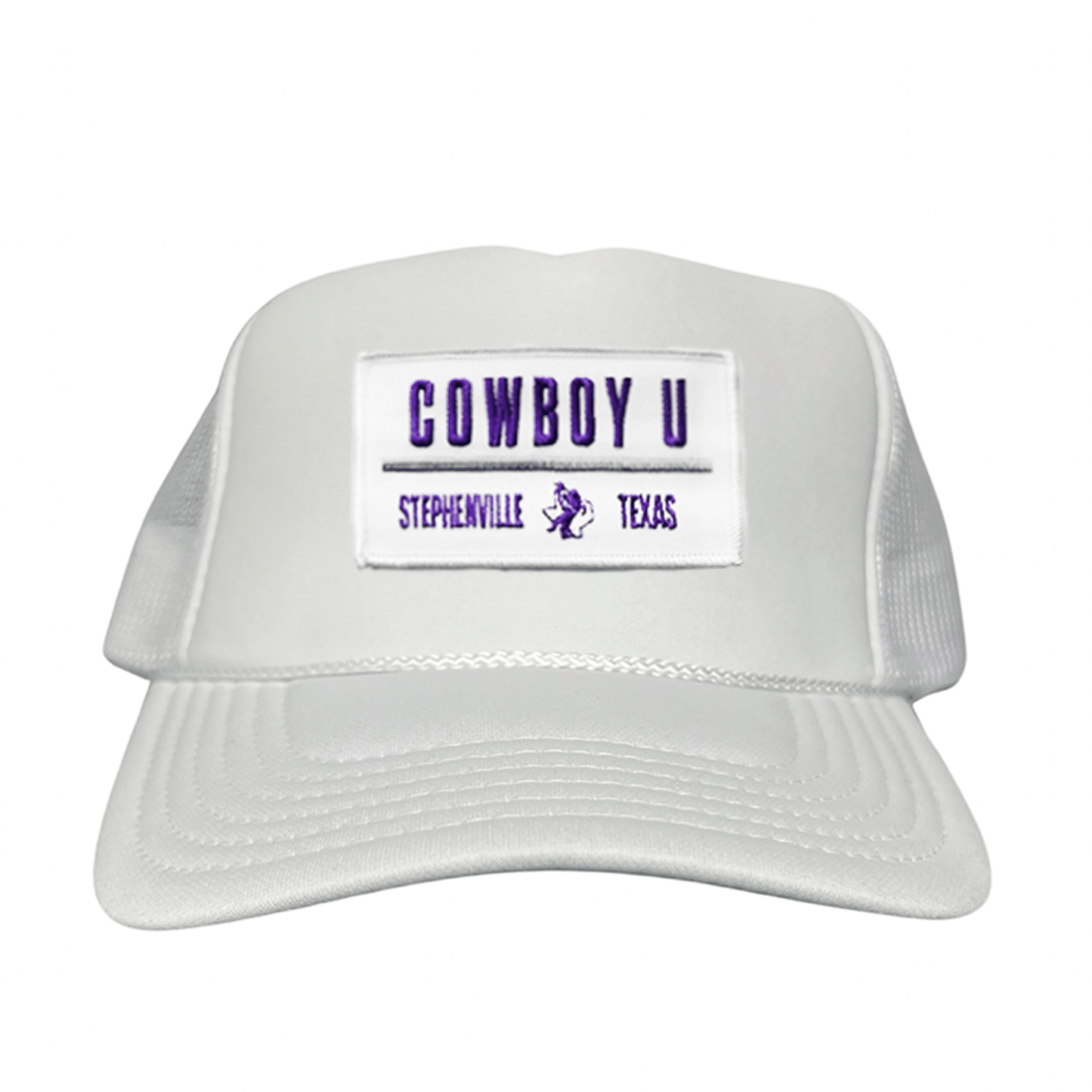 Tarleton State University Cowboy U / Hat / 250 / TAR035 / MM - White Foam Curved Snapback - Club Rehab
