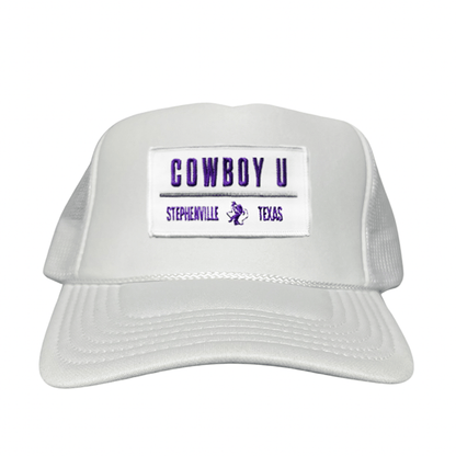 Tarleton State University Cowboy U / Hat / 250 / TAR035 / MM - White Foam Curved Snapback - Club Rehab