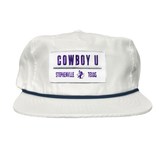 Flat Bill White with Navy Rope Canvas