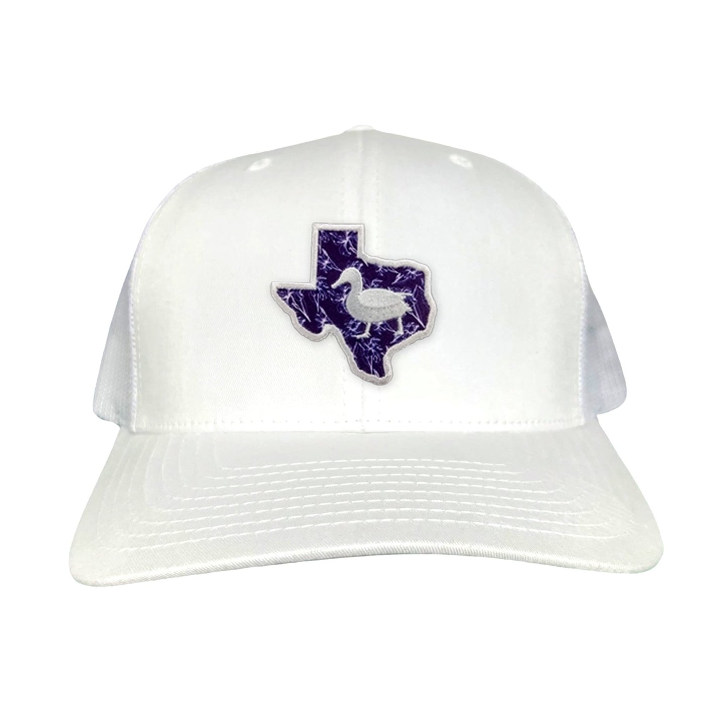 Tarleton State University State of Texas Oscar P / Hat / 177 / TAR006 / MG - White Curved Bill Mesh Snapback - Club Rehab