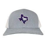 Heather Grey / White Curved Bill Mesh Snapback