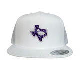 White Flat Bill Mesh Snapback