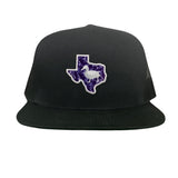 Black Flat Bill Mesh Snapback