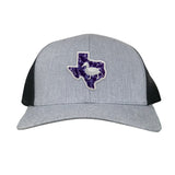 Heather Grey / Black Curved Bill Mesh Snapback