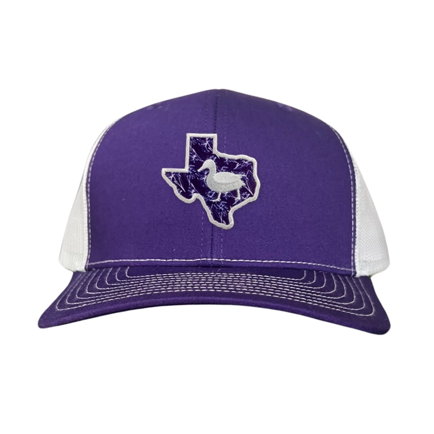 Tarleton State University State of Texas Oscar P / Hat / 177 / TAR006 / MG - Purple / White Curved Bill Mesh Snapback - Club Rehab