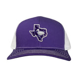 Purple / White Curved Bill Mesh Snapback