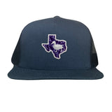 Navy Flat Bill Mesh Snapback