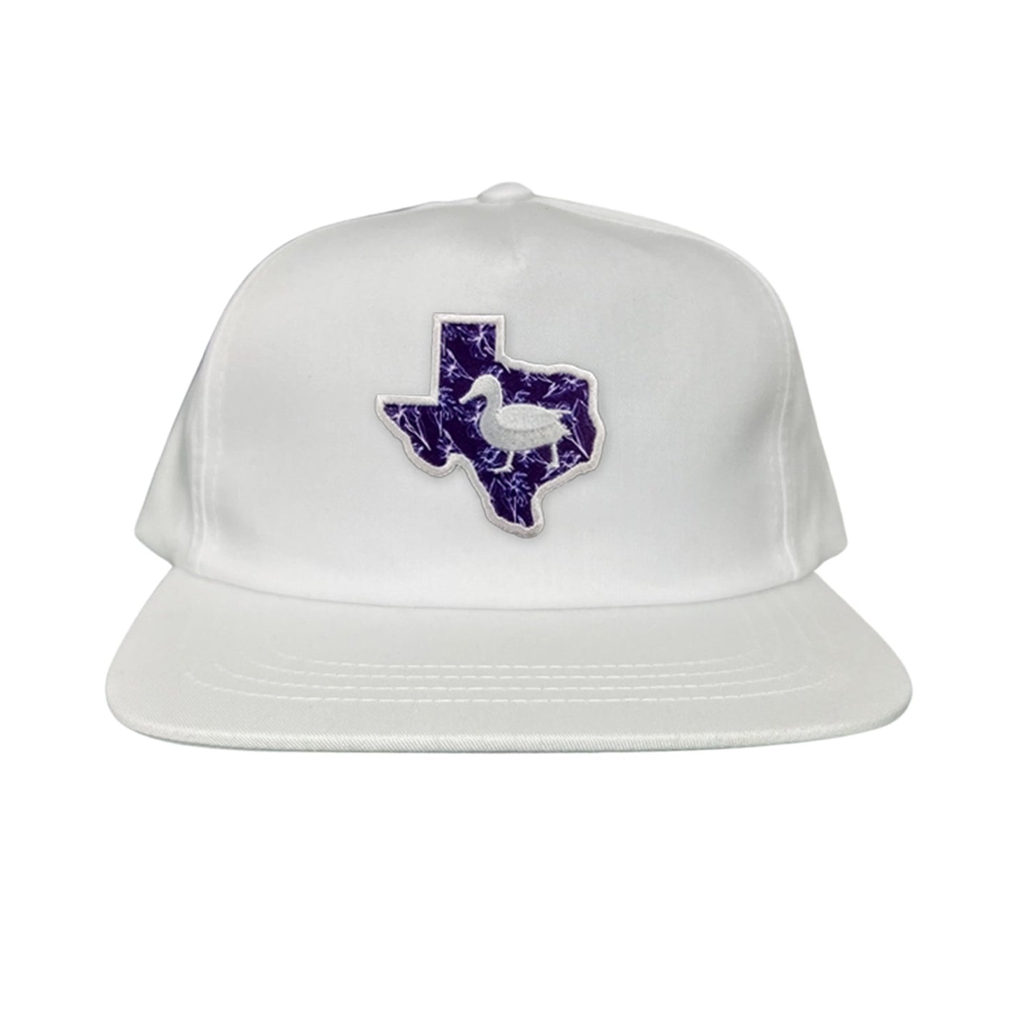 Tarleton State University State of Texas Oscar P / Hat / 177 / TAR006 / MG - White Flat Bill Canvas Snapback - Club Rehab