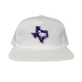 White Flat Bill Canvas Snapback