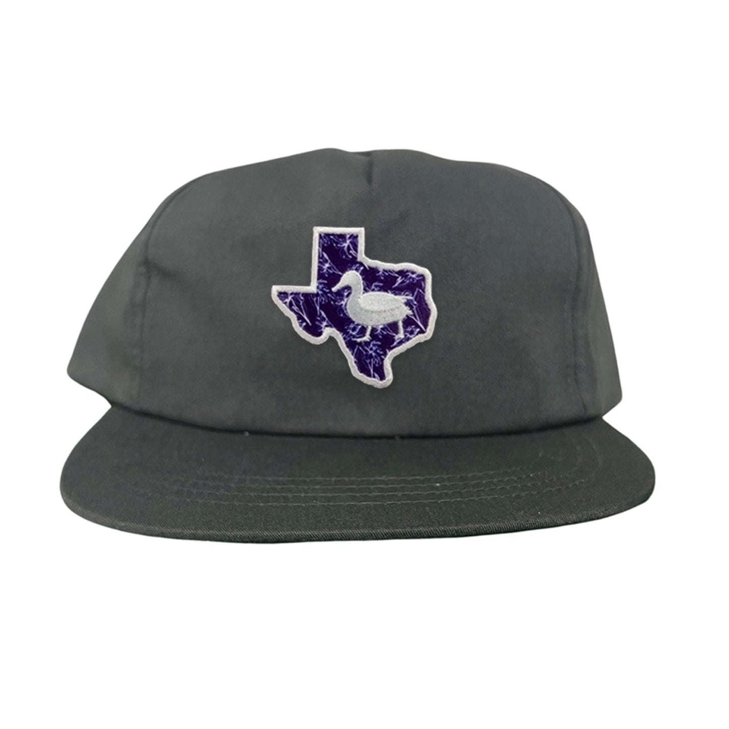 Tarleton State University State of Texas Oscar P / Hat / 177 / TAR006 / MG - Charcoal Flat Bill Canvas Snapback - Club Rehab