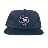 Navy Flat Bill Canvas Snapback