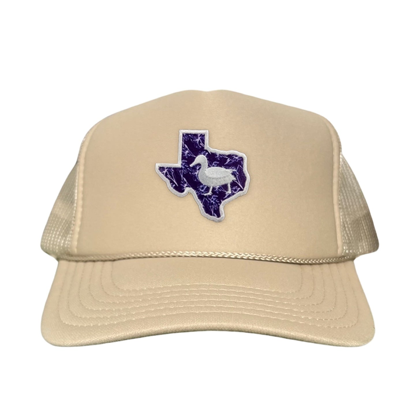 Tarleton State University State of Texas Oscar P / Hat / 177 / TAR006 / MG - Khaki Foam Curved Snapback - Club Rehab