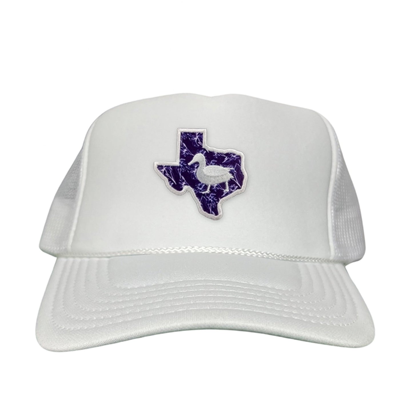Tarleton State University State of Texas Oscar P / Hat / 177 / TAR006 / MG - White Foam Curved Snapback - Club Rehab