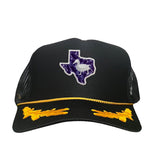 Black / Gold Foam Curved Snapback