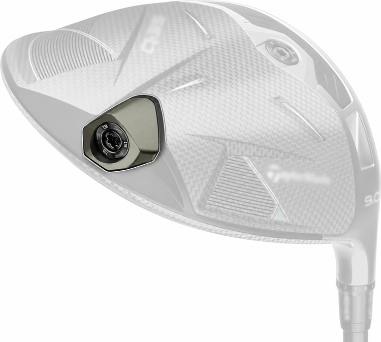 Qi35 rear-weight location reference. Stock head shown with its 13g rear weight; the pictured weight is not the selected aftermarket option.