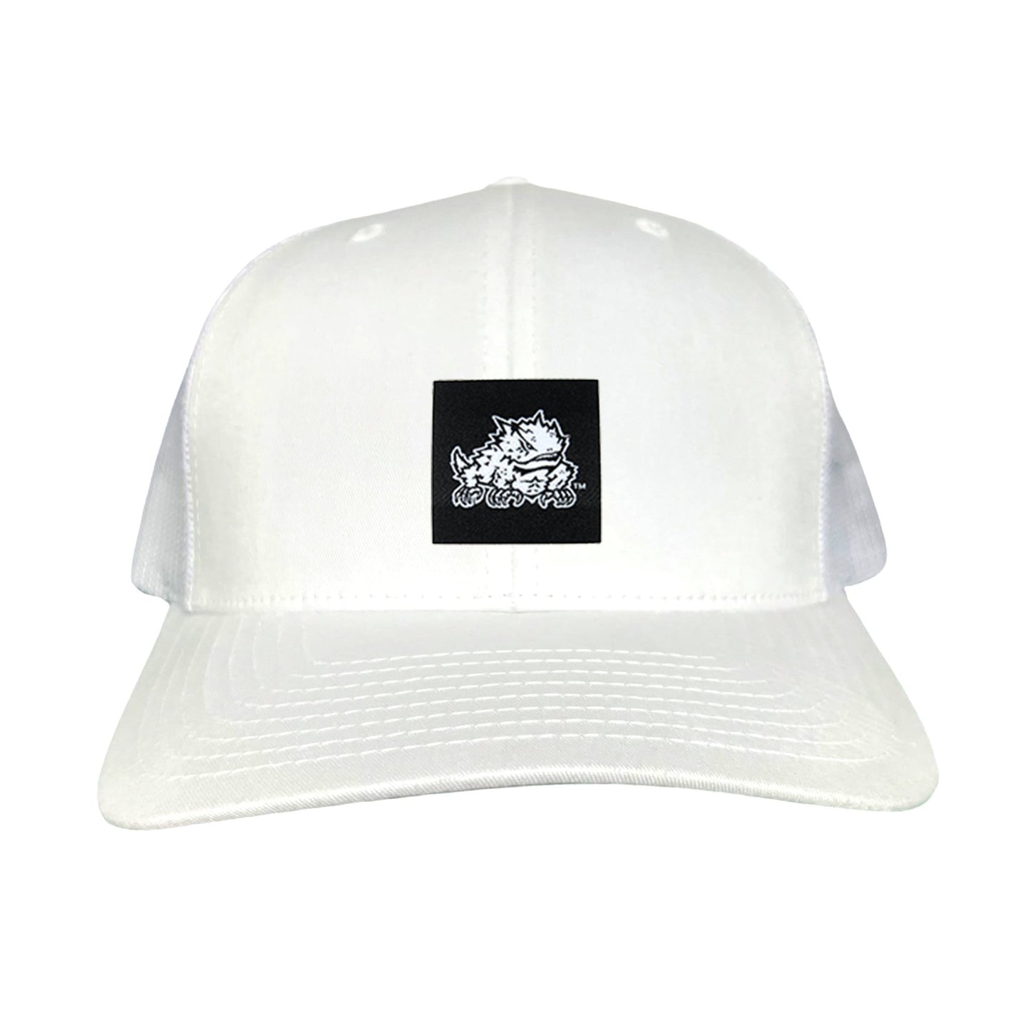 TCU Black Label Horned Frog Logo / 191 / Hat / TCU007 / MM - White Curved Bill Mesh Snapback - Club Rehab