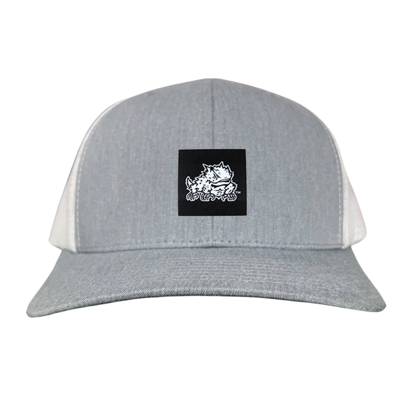 TCU Black Label Horned Frog Logo / 191 / Hat / TCU007 / MM - Heather Grey / White Curved Bill Mesh Snapback - Club Rehab