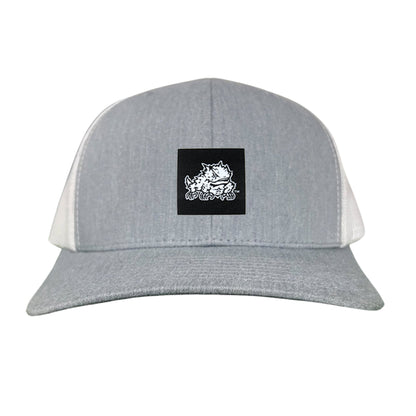 TCU Black Label Horned Frog Logo / 191 / Hat / TCU007 / MM - Heather Grey / White Curved Bill Mesh Snapback - Club Rehab