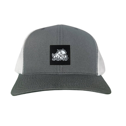 TCU Black Label Horned Frog Logo / 191 / Hat / TCU007 / MM - Charcoal / White Curved Bill Mesh Snapback - Club Rehab