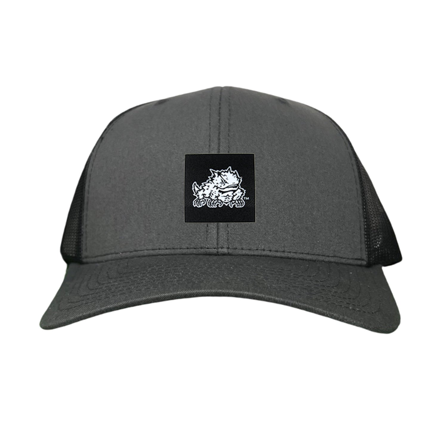 TCU Black Label Horned Frog Logo / 191 / Hat / TCU007 / MM - Charcoal Curved Bill Mesh Snapback - Club Rehab