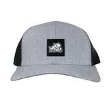 Heather Grey / Black Curved Bill Mesh Snapback