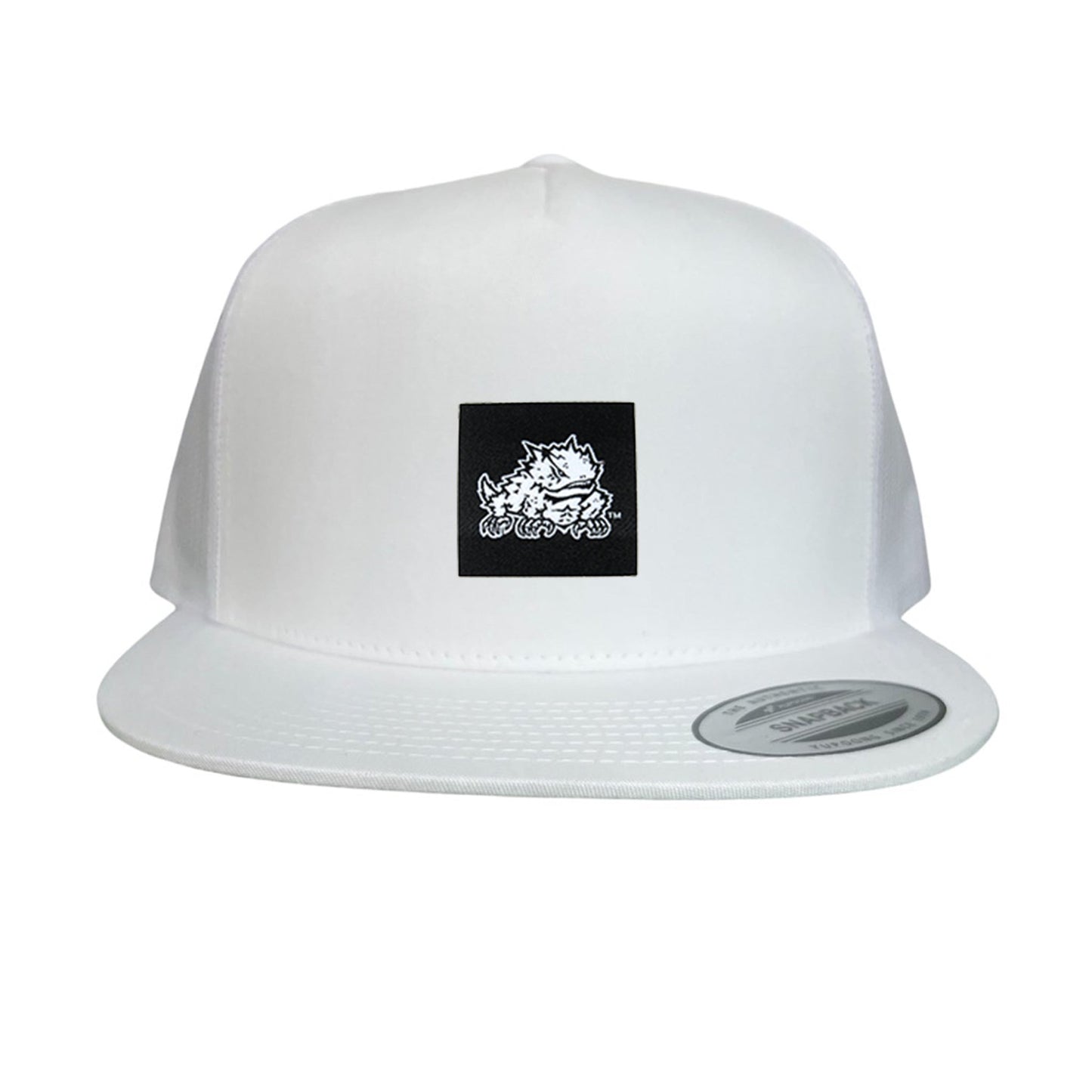 TCU Black Label Horned Frog Logo / 191 / Hat / TCU007 / MM - White Flat Bill Mesh Snapback - Club Rehab