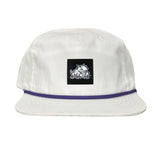 Flat Bill White with Purple Rope Canvas