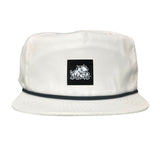 Flat Bill White with Black Rope Canvas