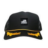Black / Gold Foam Curved Snapback