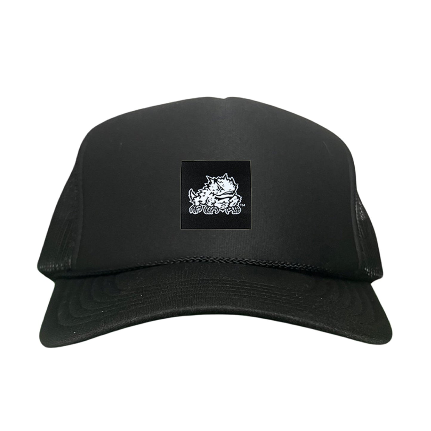 TCU Black Label Horned Frog Logo / 191 / Hat / TCU007 / MM - Black Foam Curved Snapback - Club Rehab