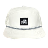 Flat Bill White with Black / White Rope Canvas